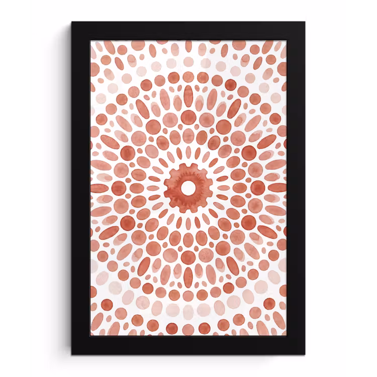 Poster met lijst - Patroon - Cirkels - Abstract - Modern - Rood — 1