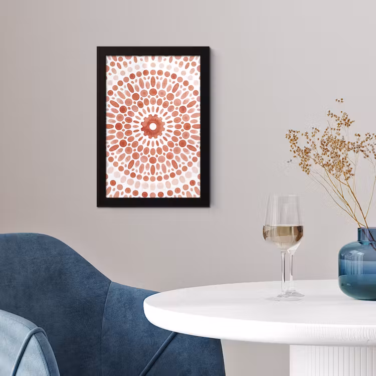Poster met lijst - Patroon - Cirkels - Abstract - Modern - Rood — 2
