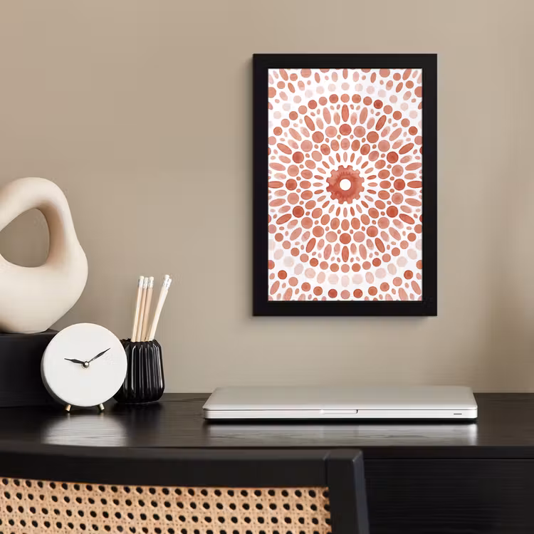 Poster met lijst - Patroon - Cirkels - Abstract - Modern - Rood — 3