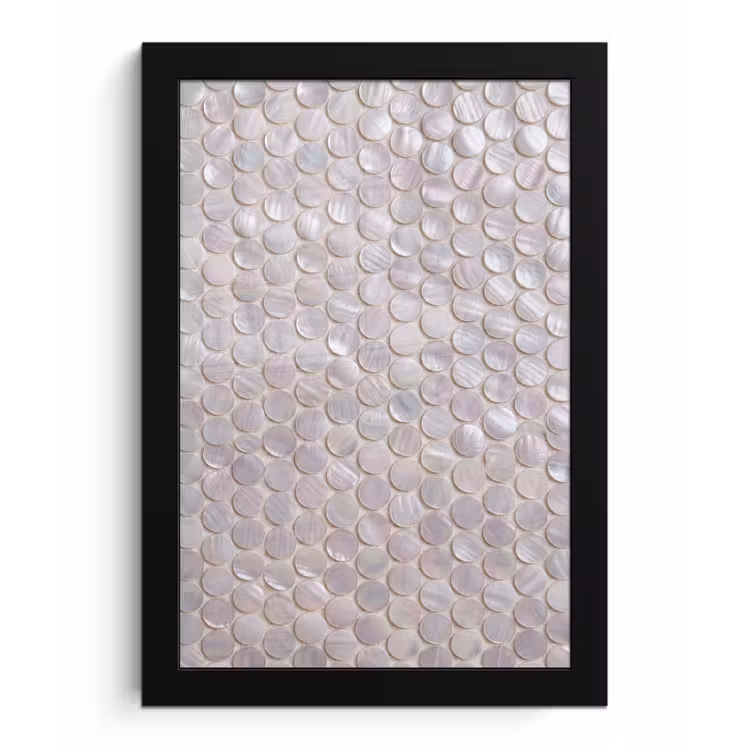 Poster met lijst - Patroon - Cirkels - Abstract - Modern - Wit — 1