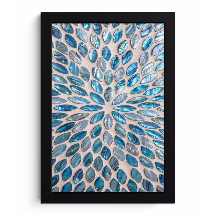Poster met lijst - Patroon - Glans - Abstract - Blauw - Decoratie — 1