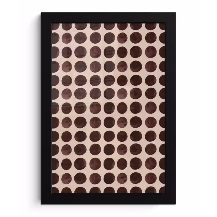 Poster met lijst - Stippen - Patroon - Bruin — 1