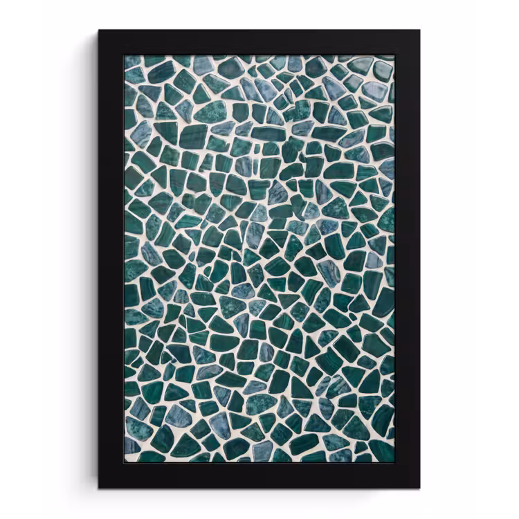 Poster met lijst - Textuur - Steen - Groen - Abstract - Patroon — 1