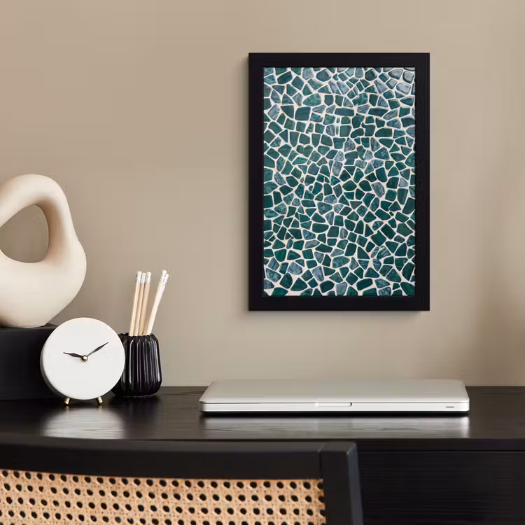 Poster met lijst - Textuur - Steen - Groen - Abstract - Patroon — 3