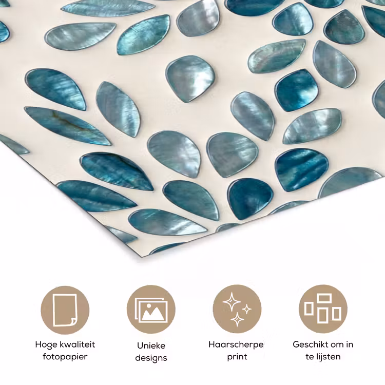Poster - Patroon - Bladeren - Abstract - Modern - Turquoise — 5