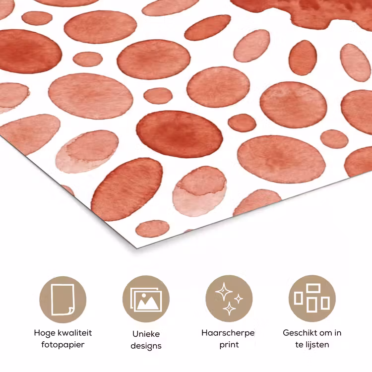 Poster - Patroon - Cirkels - Abstract - Modern - Rood — 5