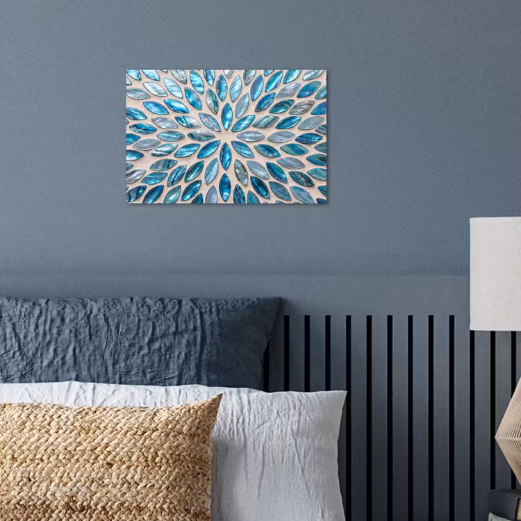 Poster - Patroon - Glans - Abstract - Blauw - Decoratie — 3