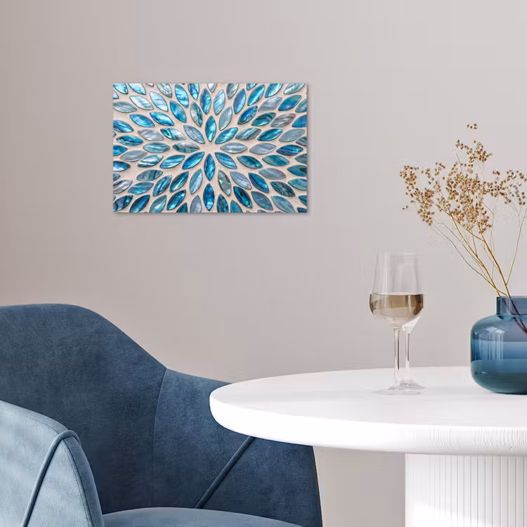 Poster - Patroon - Glans - Abstract - Blauw - Decoratie — 4