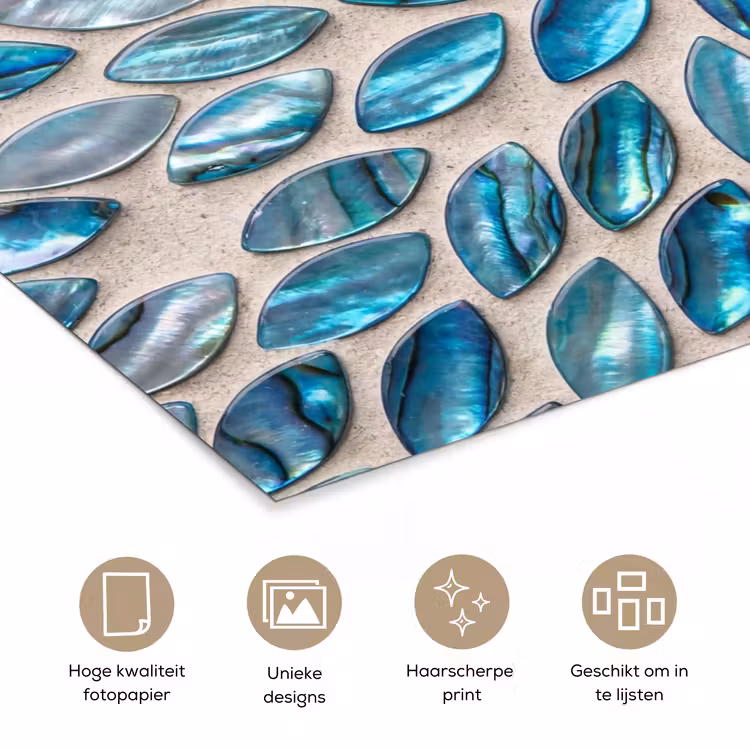 Poster - Patroon - Glans - Abstract - Blauw - Decoratie — 5