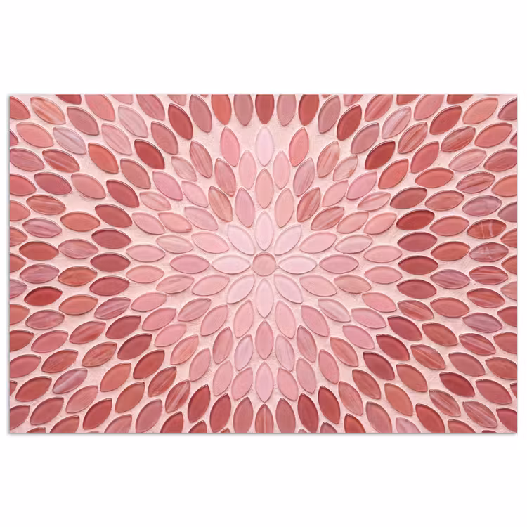 Poster - Patroon - Mozaïek - Ovaal - Abstract - Roze — 1