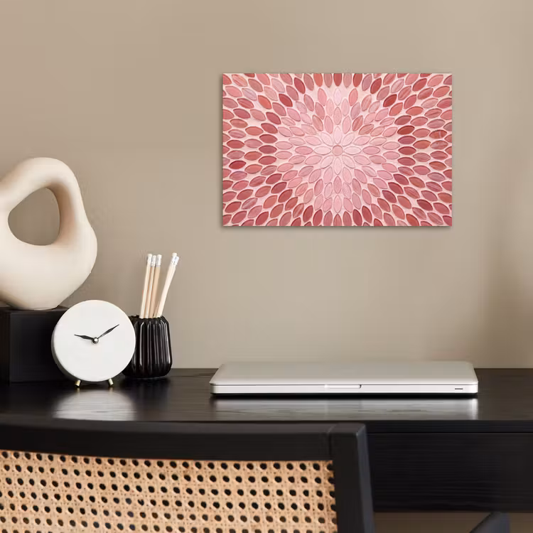 Poster - Patroon - Mozaïek - Ovaal - Abstract - Roze — 2