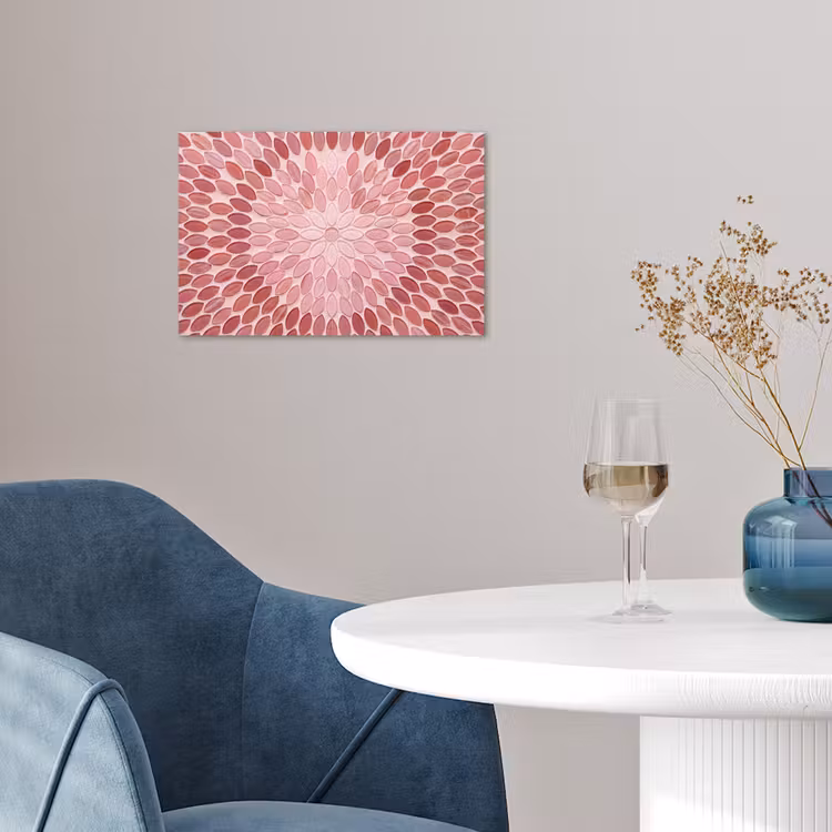 Poster - Patroon - Mozaïek - Ovaal - Abstract - Roze — 4