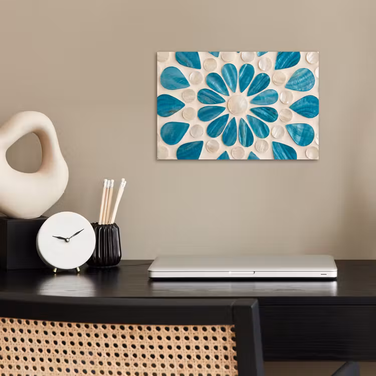 Poster - Patroon - Mozaïek - Schelpen - Abstract - Turquoise — 2