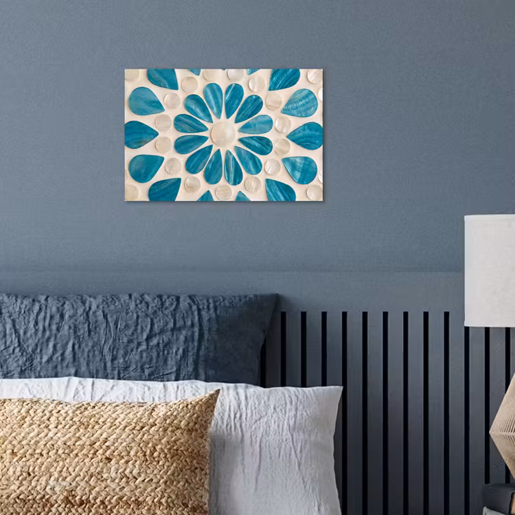 Poster - Patroon - Mozaïek - Schelpen - Abstract - Turquoise — 3