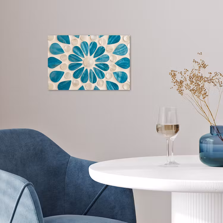 Poster - Patroon - Mozaïek - Schelpen - Abstract - Turquoise — 4