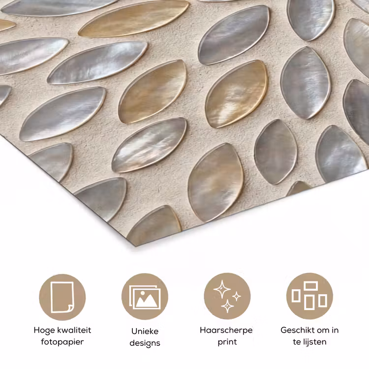 Poster - Patroon - Ovaal - Glanzend - Abstract - Beige — 5
