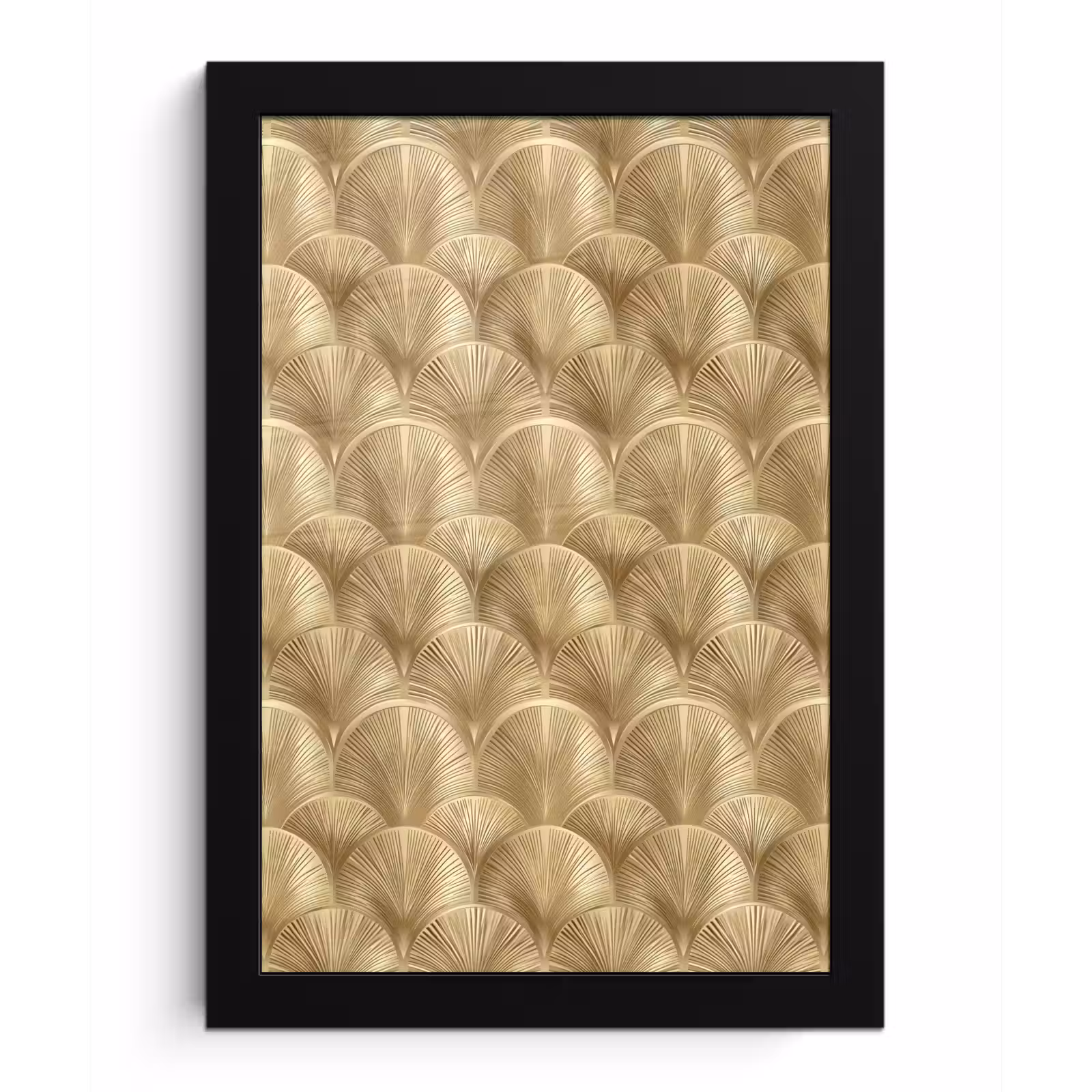 Poster met lijst - Patroon - Waaier - Goud — 1