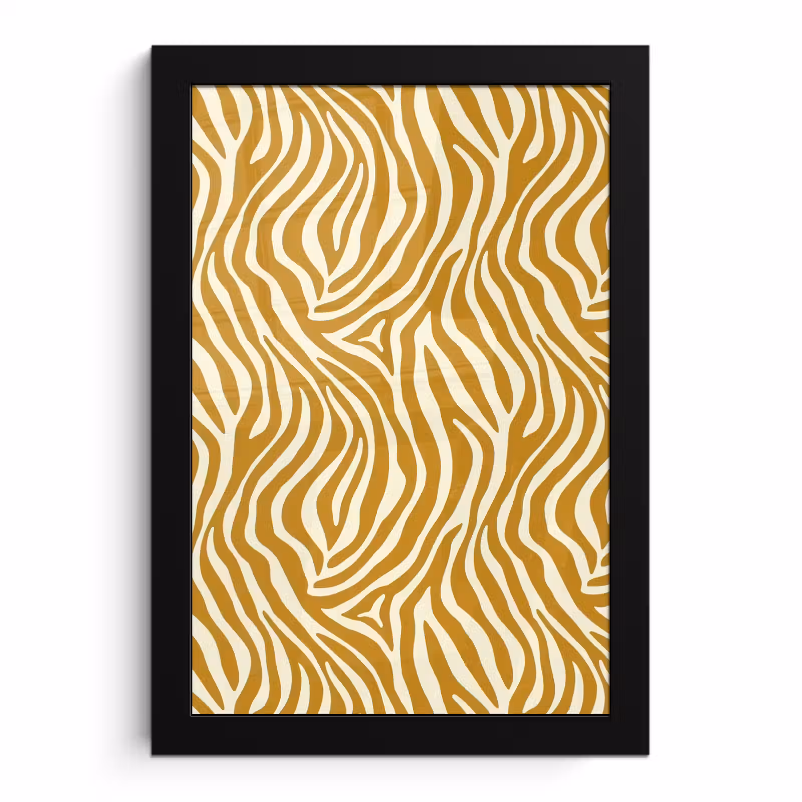 Poster met lijst - Zebra - Klassiek - Oker - Geel — 1