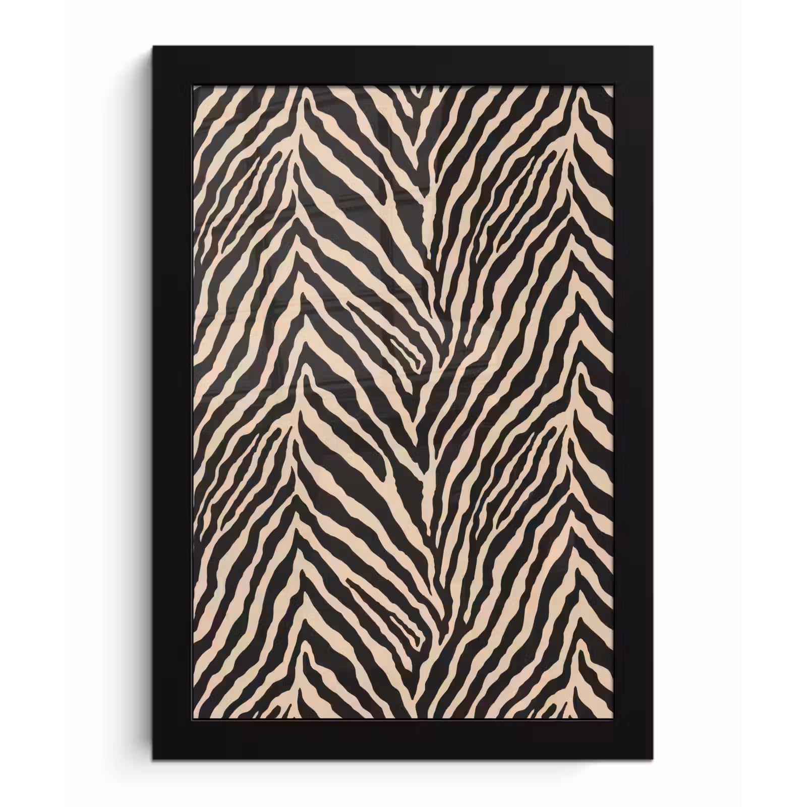 Poster met lijst - Zebra - Klassiek - Zwart — 1