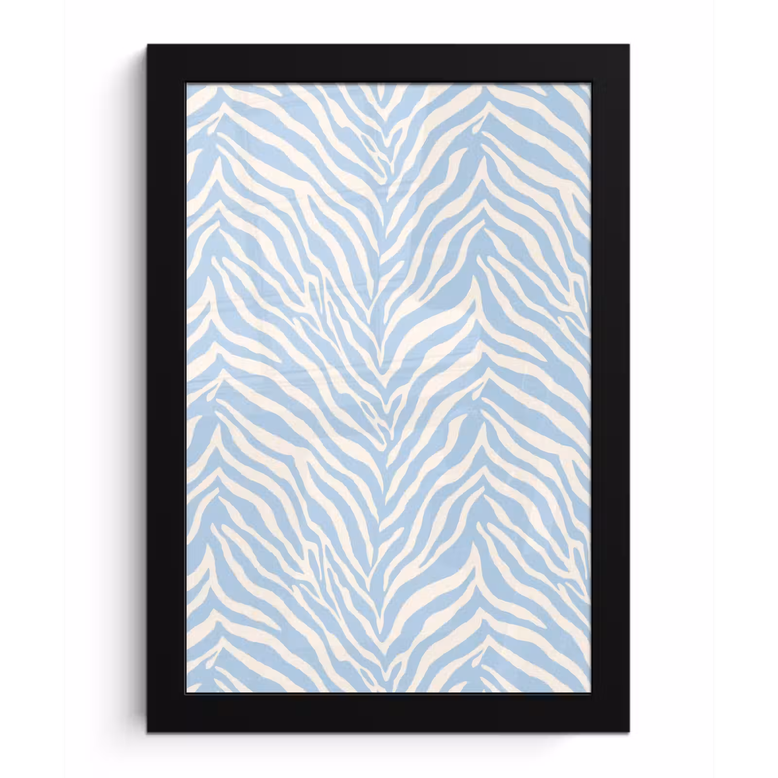 Poster met lijst - Zebra - Motief - Blauw - Wit — 1