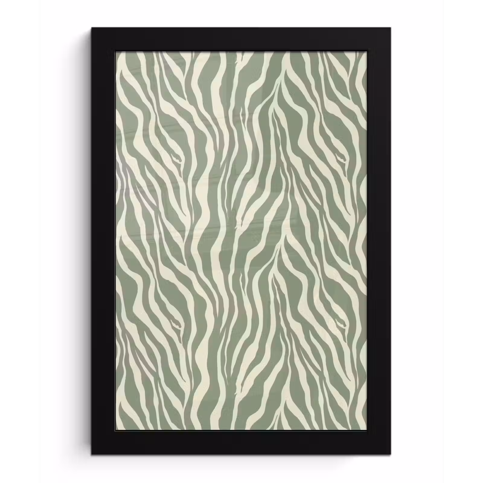 Poster met lijst - Zebra - Motief - Groen — 1