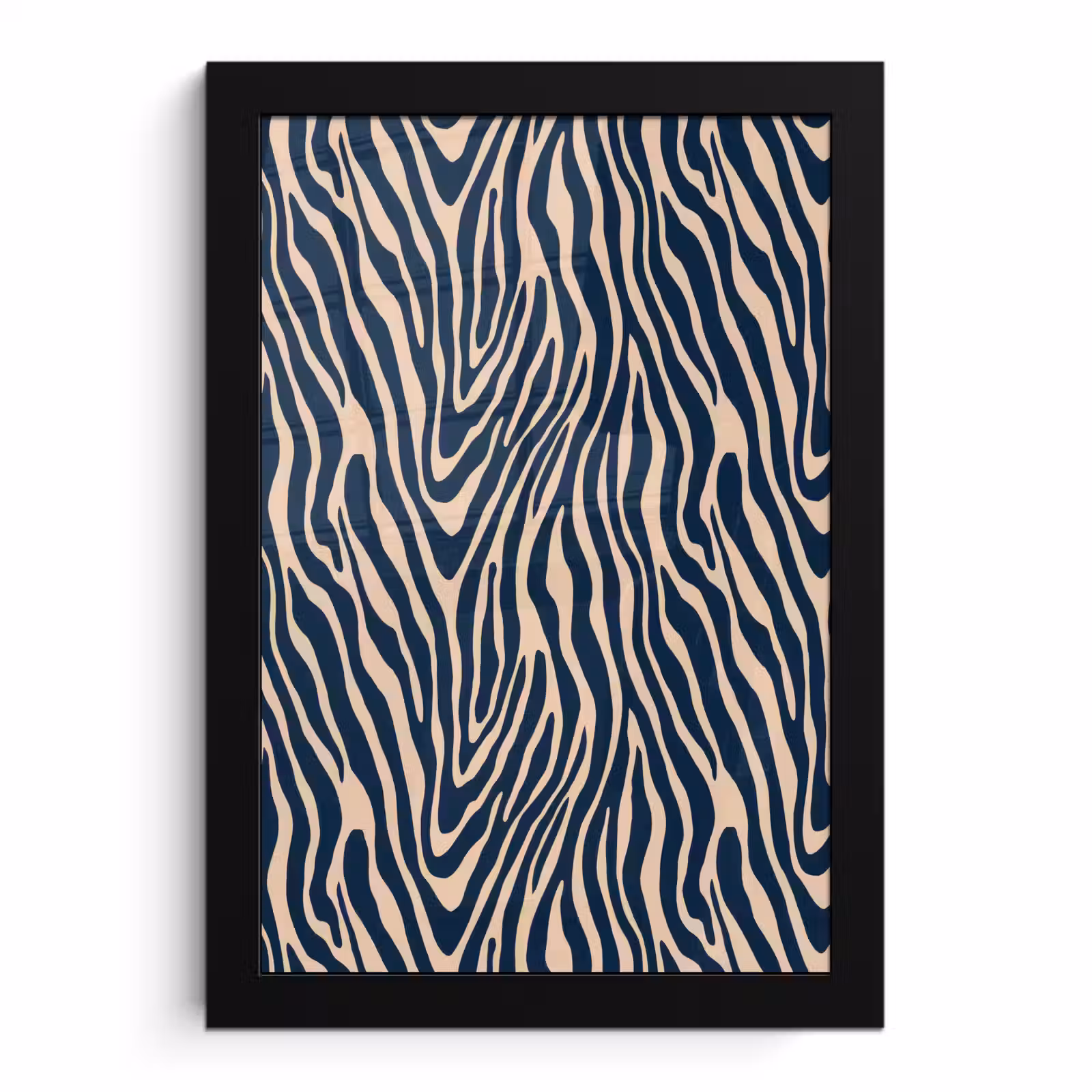 Poster met lijst - Zebra - Patroon - Blauw - Beige — 1