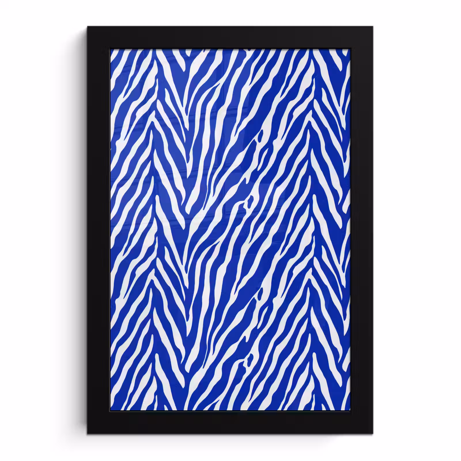 Poster met lijst - Zebra - Patroon - Kobalt - Blauw — 1