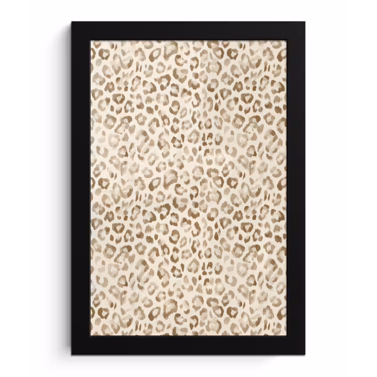 Poster met lijst - Luipaard - Klassiek - Beige — 1