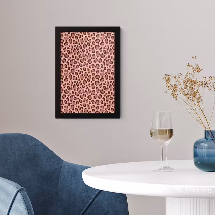 Poster met lijst - Luipaard - Patroon - Roze — 2