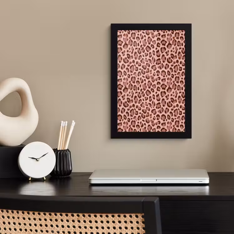 Poster met lijst - Luipaard - Patroon - Roze — 3