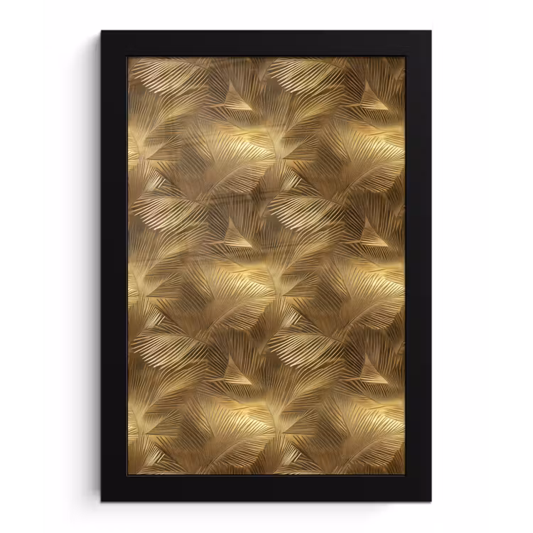 Poster met lijst - Palm - Waaier - Goud — 1