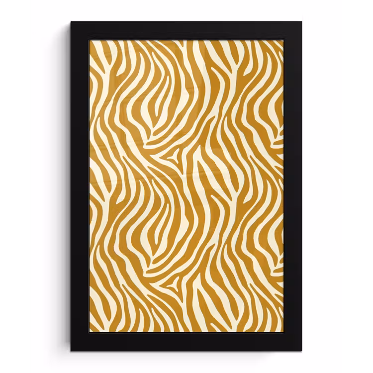 Poster met lijst - Zebra - Klassiek - Oker - Geel — 1