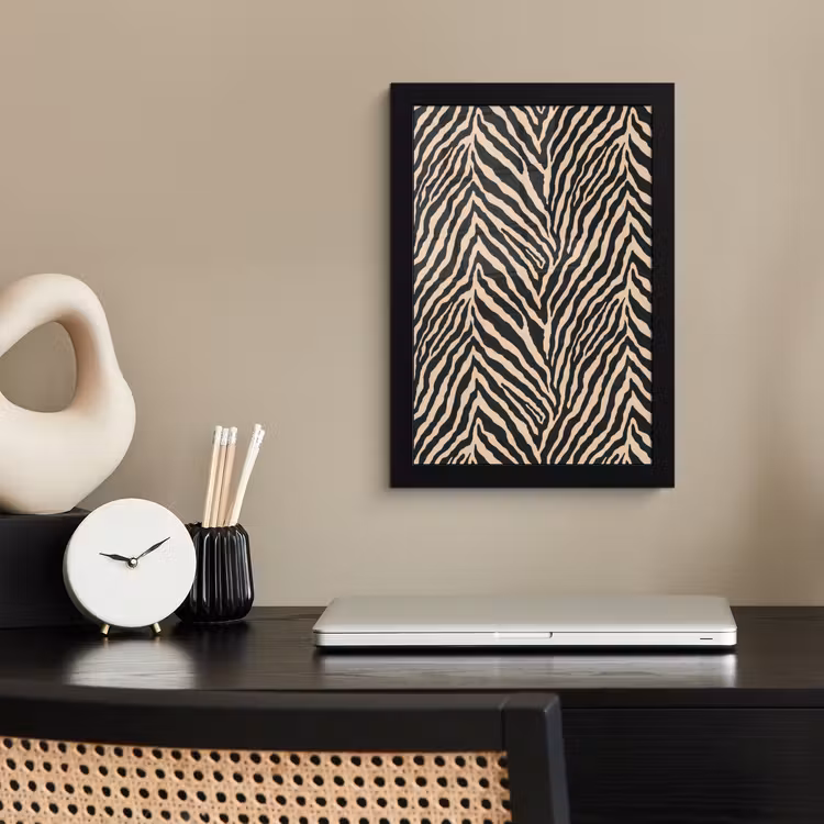 Poster met lijst - Zebra - Klassiek - Zwart — 3