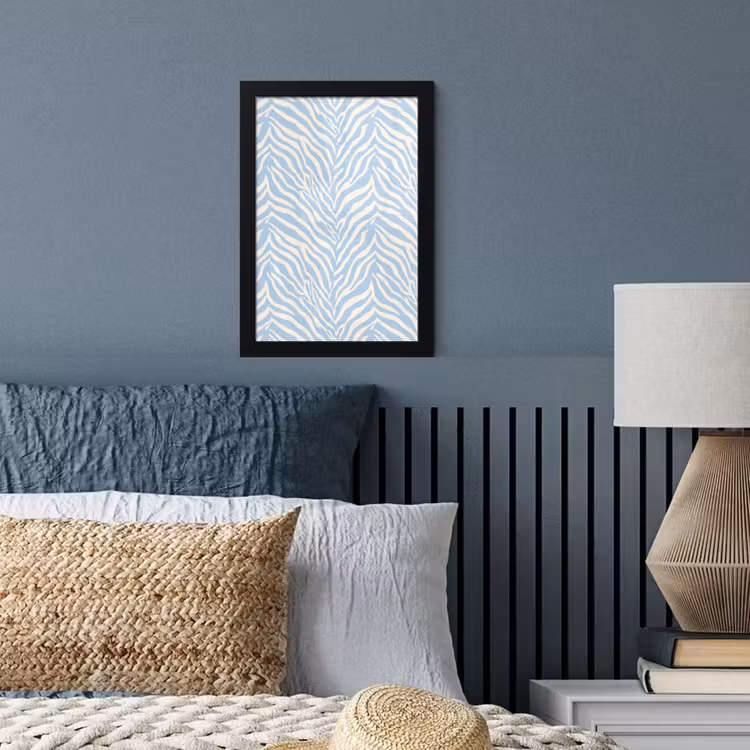 Poster met lijst - Zebra - Motief - Blauw - Wit — 4