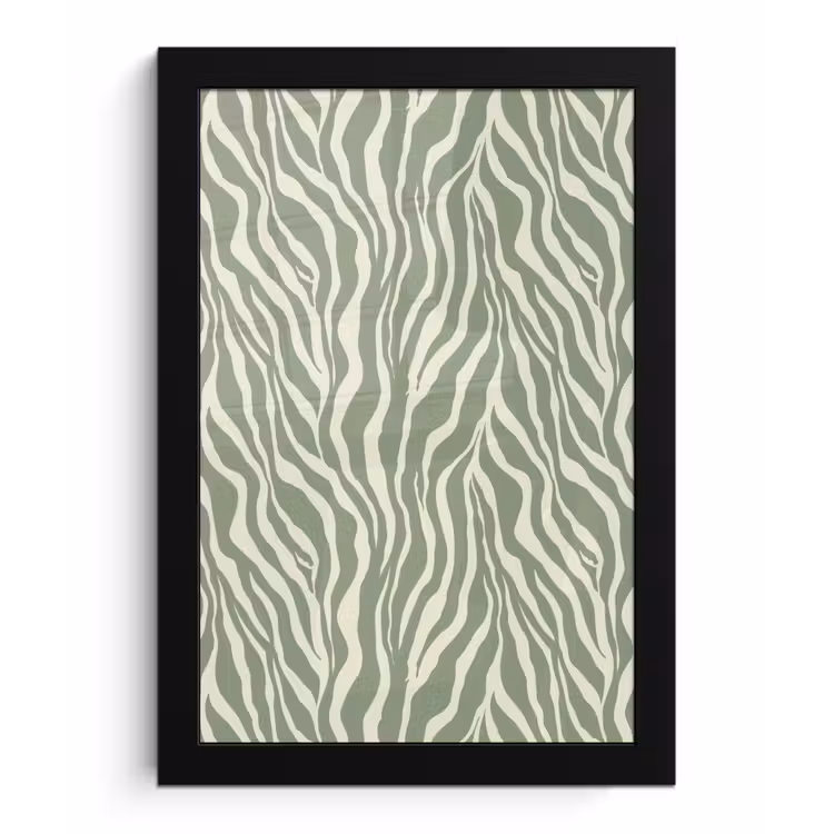 Poster met lijst - Zebra - Motief - Groen — 1