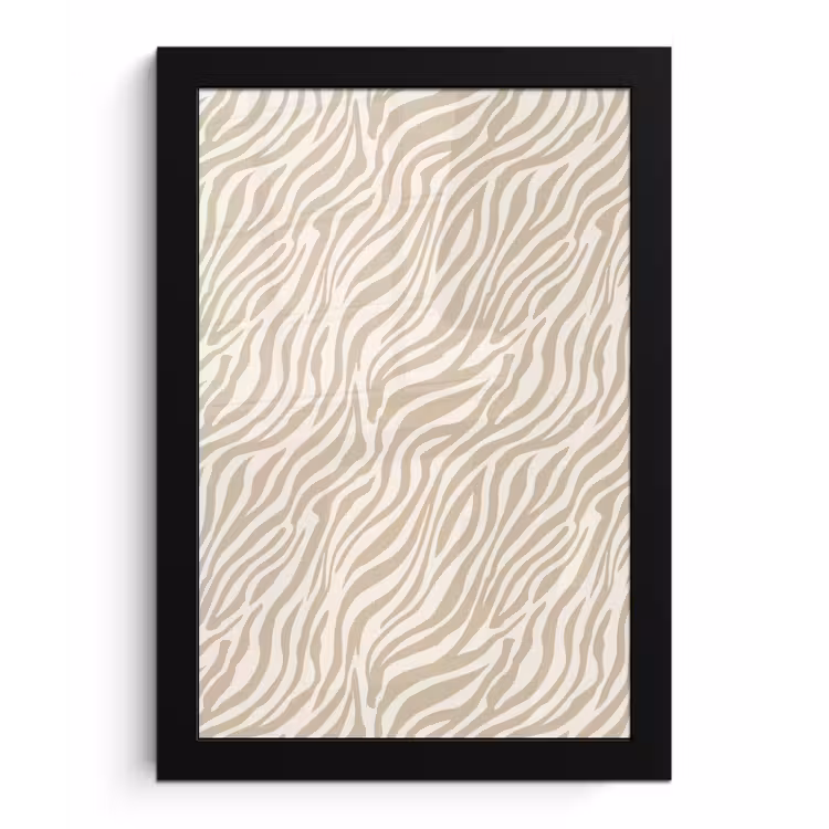 Poster met lijst - Zebra - Patroon - Beige — 1