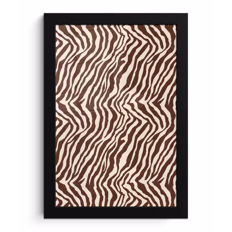 Poster met lijst - Zebra - Patroon - Zwart - Wit — 1