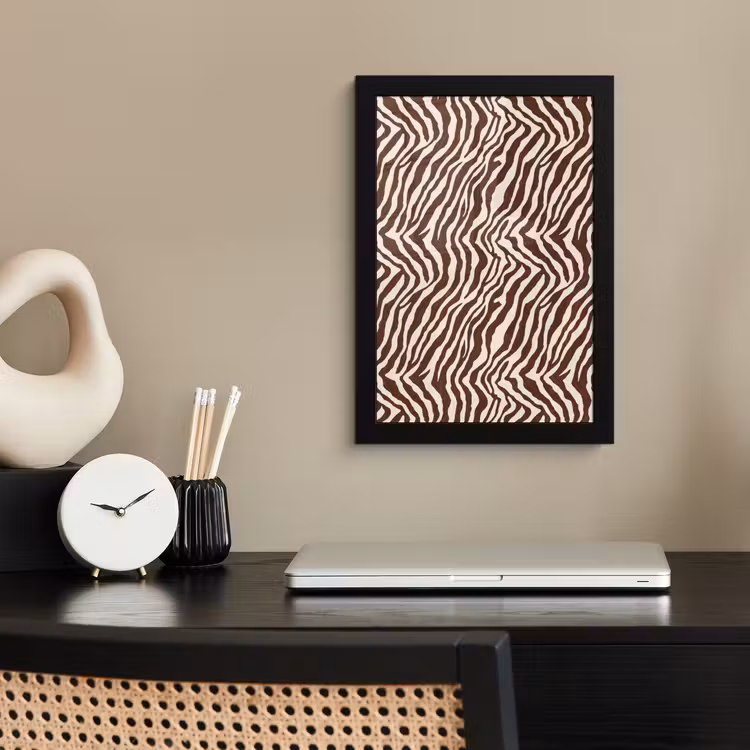 Poster met lijst - Zebra - Patroon - Zwart - Wit — 3