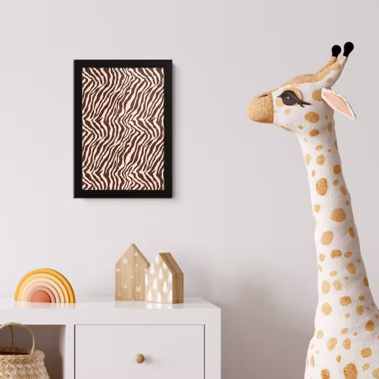 Poster met lijst - Zebra - Patroon - Zwart - Wit — 5