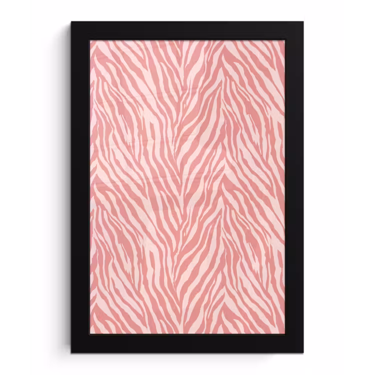 Poster met lijst - Zebra - Print - Roze — 1
