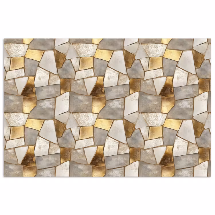Poster - Mozaïek - Marmer - Goud — 1