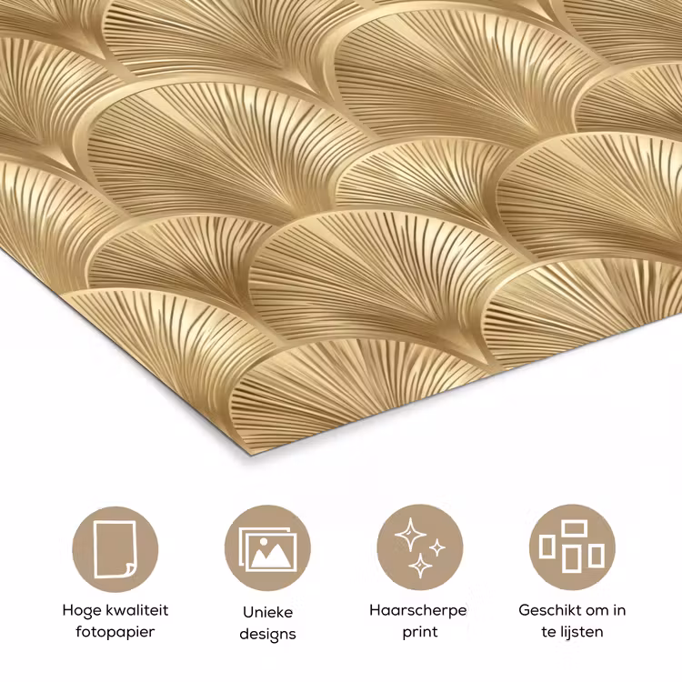 Poster - Patroon - Waaier - Goud — 5