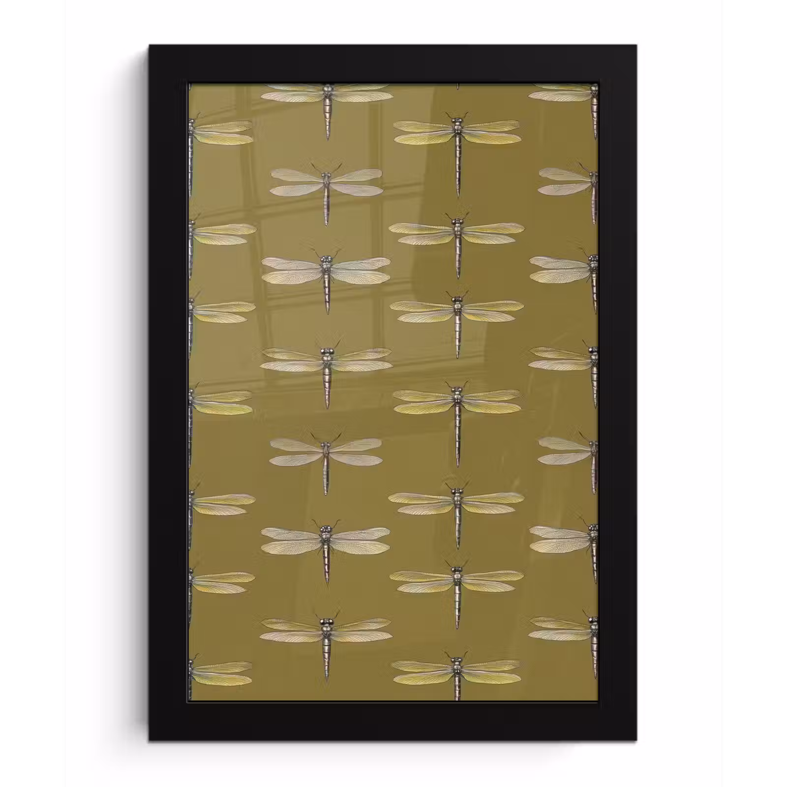 Poster met lijst - Libellen - Patroon - Groen — 1