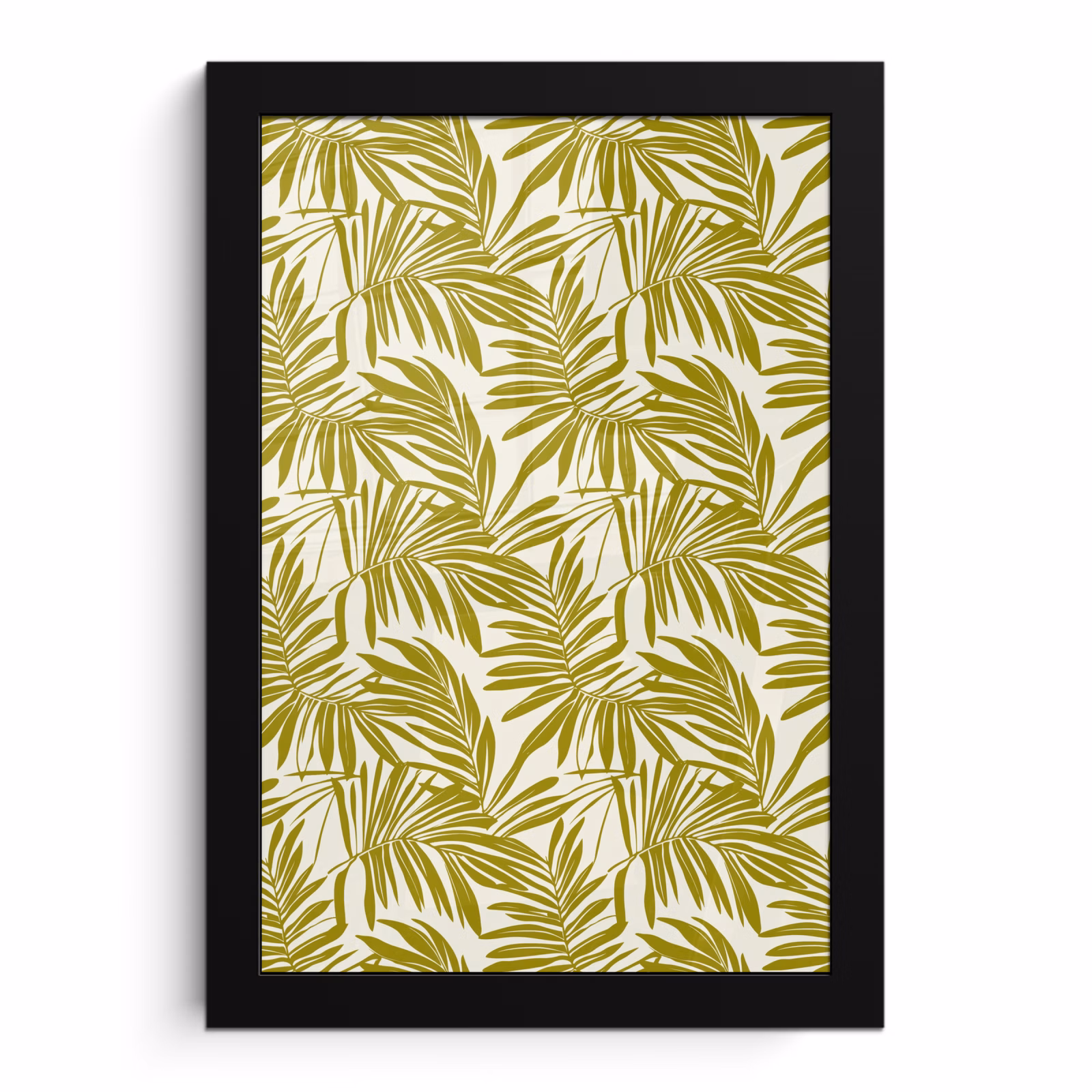 Poster met lijst - Palmblad - Patroon - Groen — 1