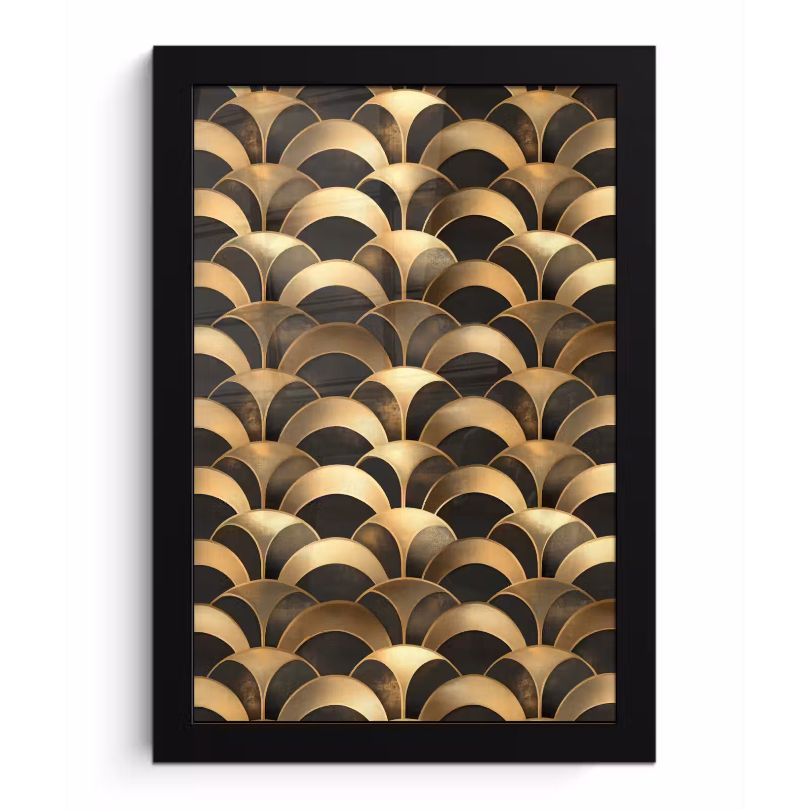 Poster met lijst - Schubben - Structuur - Goud — 1
