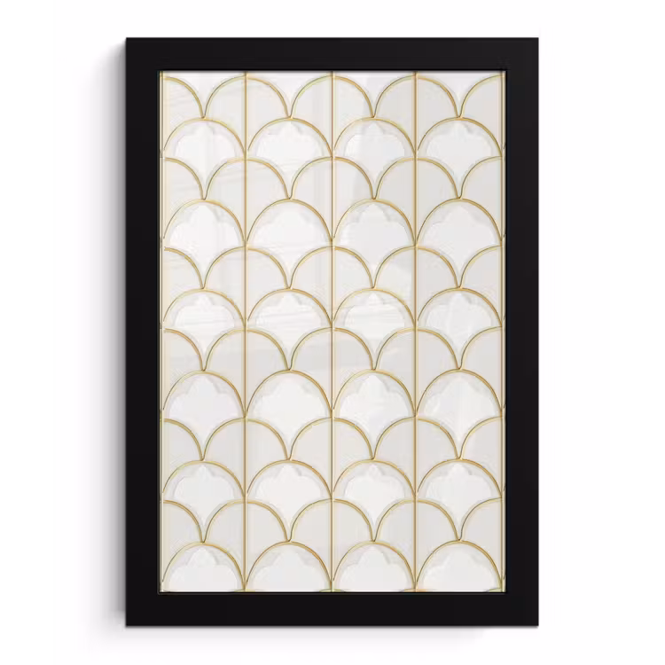 Poster met lijst - Mozaïek - Bogen - Goud — 1