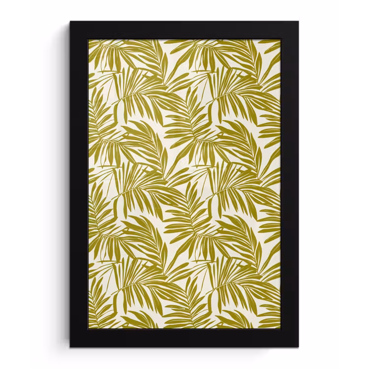 Poster met lijst - Palmblad - Patroon - Groen — 1