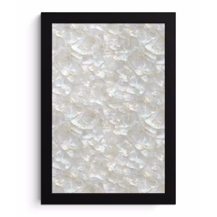 Poster met lijst - Parelmoerglans - Wit - Schelp — 1