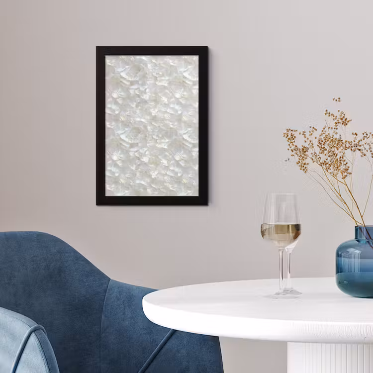 Poster met lijst - Parelmoerglans - Wit - Schelp — 2