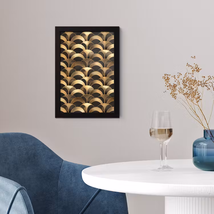 Poster met lijst - Schubben - Structuur - Goud — 2